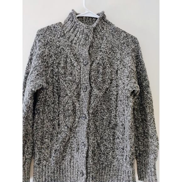 Small LL Bean Button Up Cable Knit Sweater. Preppy. Log cabin. Ocean. Lake. - Picture 11 of 16